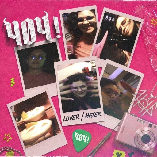 Capa do Single 'Lover/Hater' com uma montagem de fotografias de uma fã da banda 4zero4!
